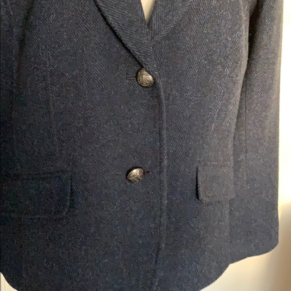 Talbot’s Navy Shetland Wool Blazer Size 12 - Picture 2 of 10